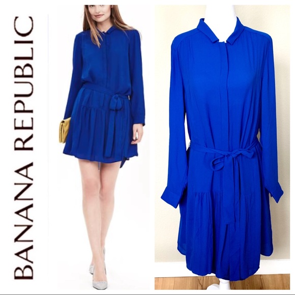 Banana Republic Dresses & Skirts - NWT BANANA REPUBLIC Crepe Long Sleeves SHIRTDRESS